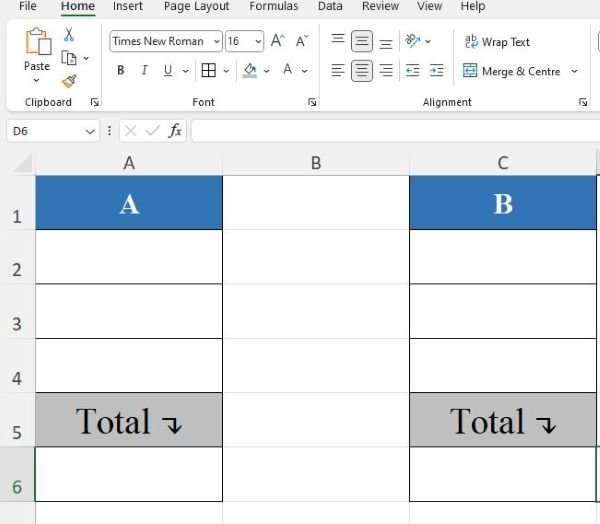 excel total formula